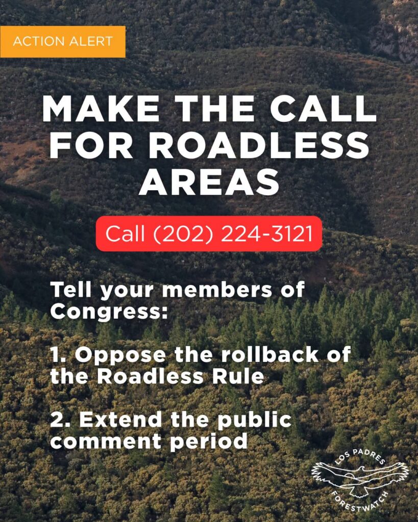 MAKE THE CALL FOR ROADLESS AREAS, Call (202) 224-3121
